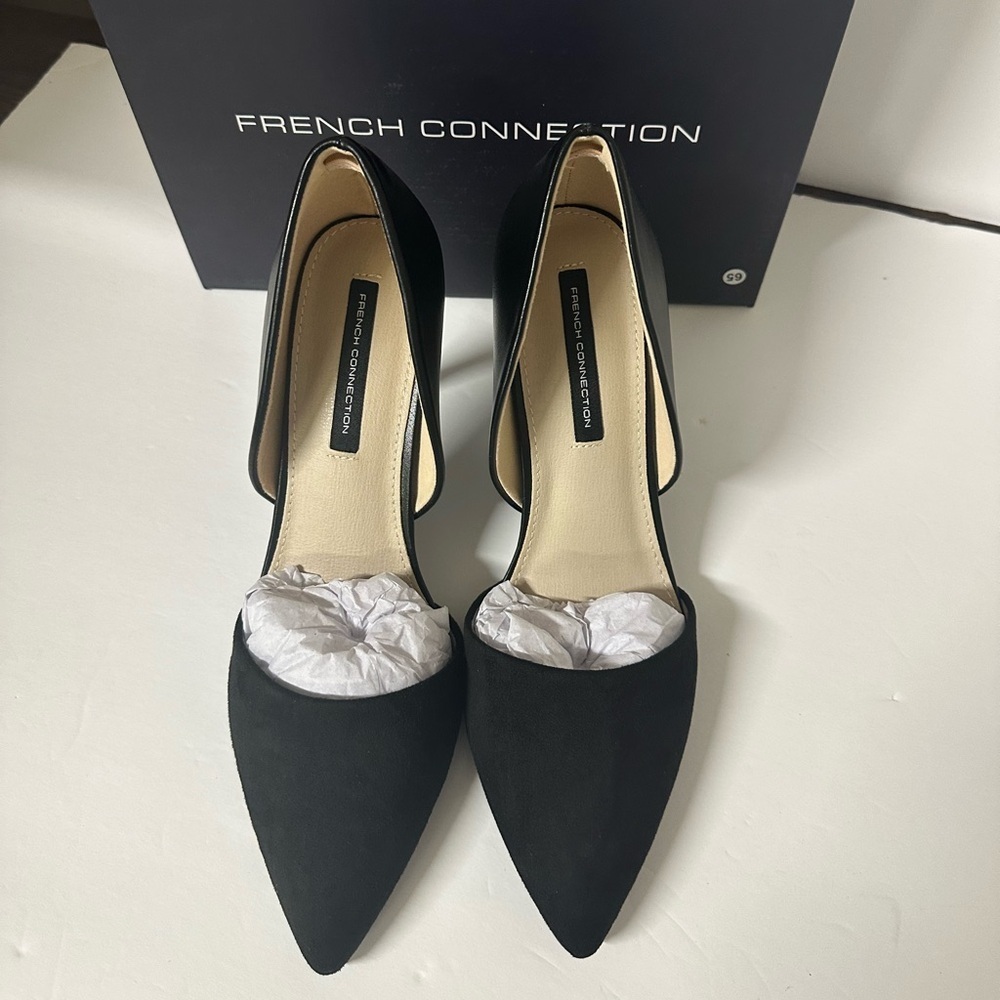 French Connection D’orsay Black Stiletto Heels Size 9 - Picture 4 of 7